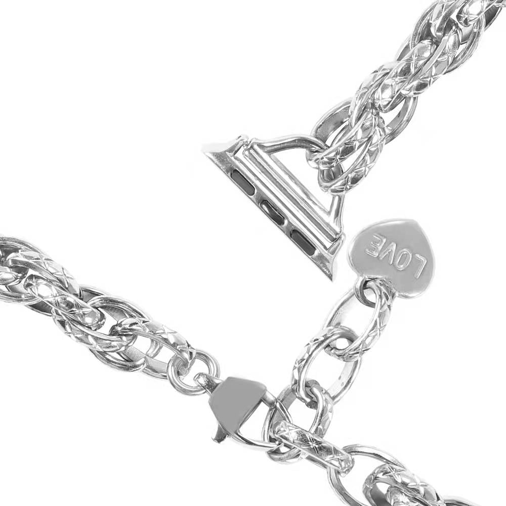 For Apple Watch Ultra 49mm / Series 8 45mm / 7 45mm / Watch SE 44mm / SE (2022) 44mm / Series 6 / 5 / 4 44mm / Series 3 / 2 / 1 42mm Watch Strap Stainless Steel 22mm Smart Watch Bracelet - Silver - UNIQBUY