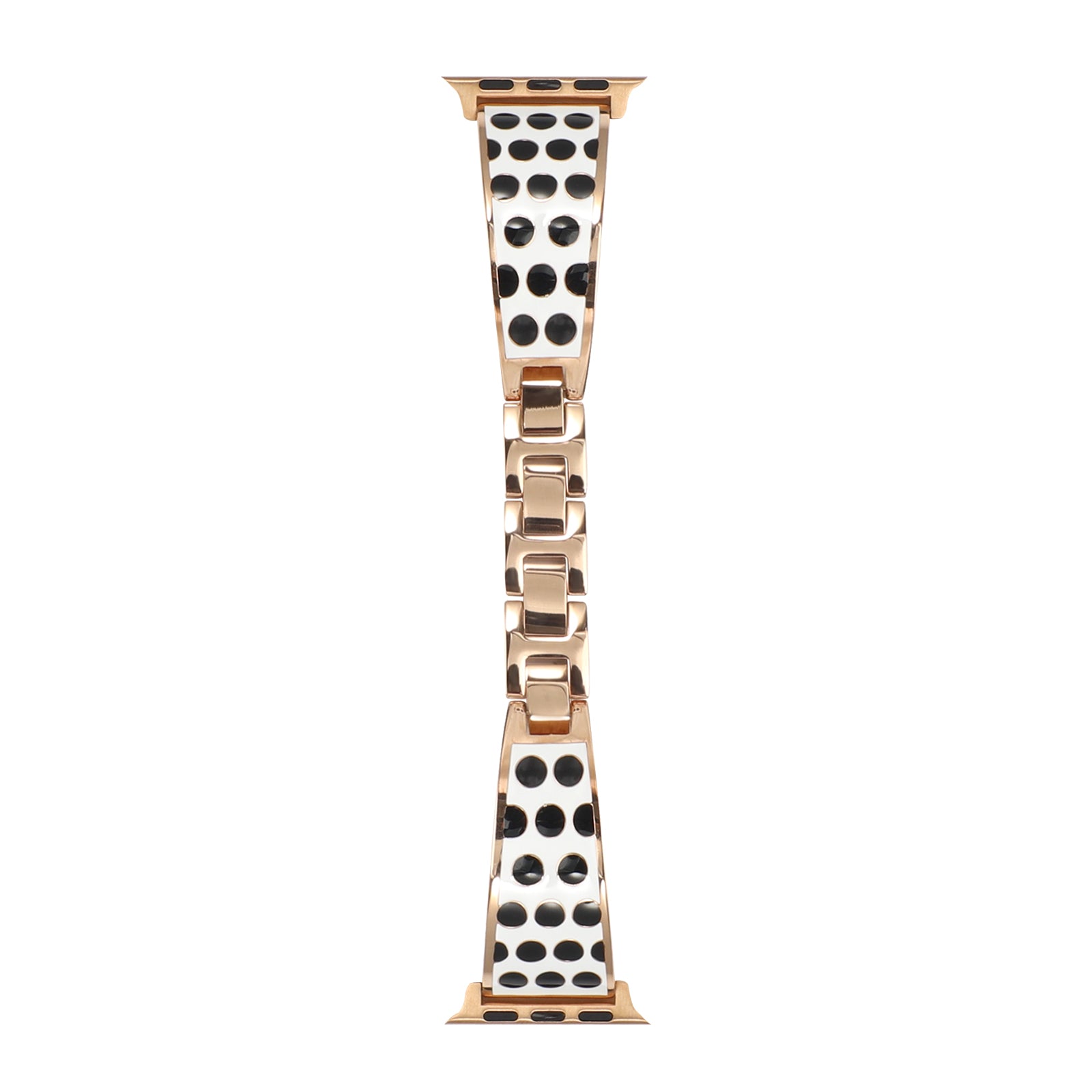 For Apple Watch Series 1 / 2 / 3 42mm / SE / Series 4 / 5 / 6 44mm / Series 7 45mm / Series 8 45mm Chain Style Bracelet Stainless Steel Watchband Watch Strap - Black Spot - UNIQBUY