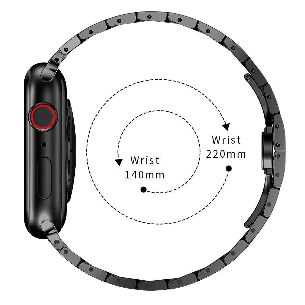 For Apple Watch Series 1 / 2 / 3 38mm / SE / SE(2022) / Series 4 / 5 / 6 40mm / Series 7 41mm / Series 8 41mm Stylish Buckle Design Stainless Steel Smart Watch Band Replacement Strap - Silver - UNIQBUY