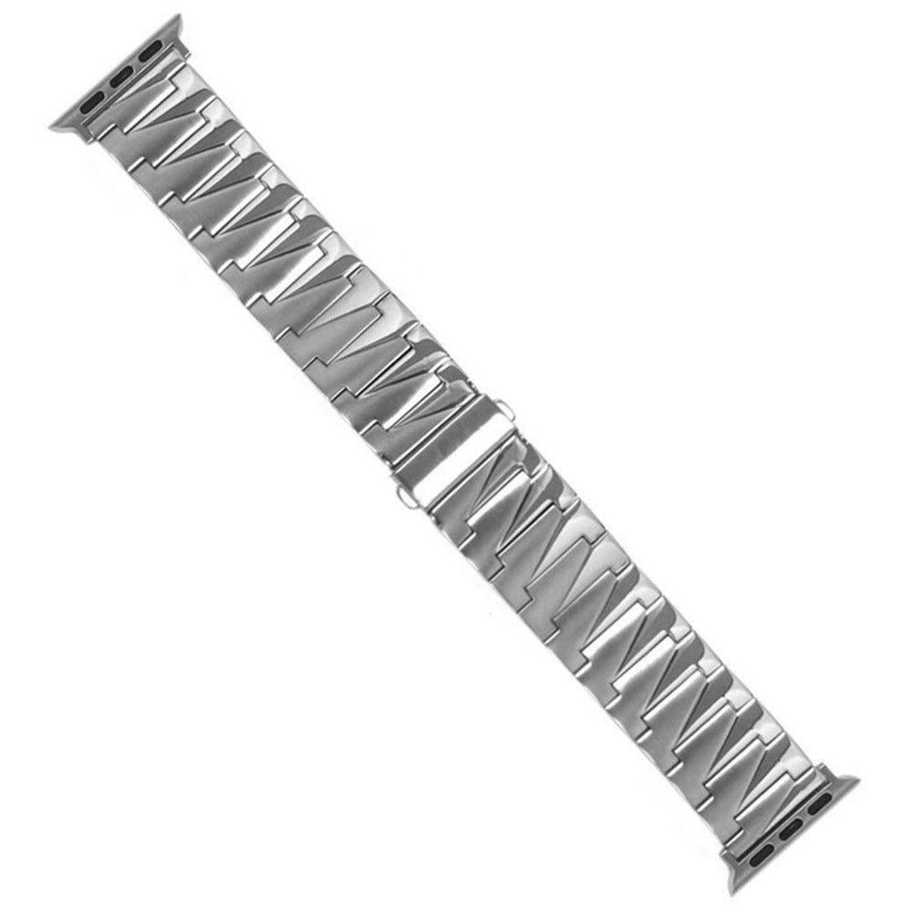 For Apple Watch Ultra 49mm / Series 8 45mm / 7 45mm / 4 / 5 / 6 / SE 44mm / SE (2022) 44mm / Series 1 / 2 / 3 42mm Frosted Stainless Steel Smartwatch Strap Replacement Wrist Band - Silver - UNIQBUY