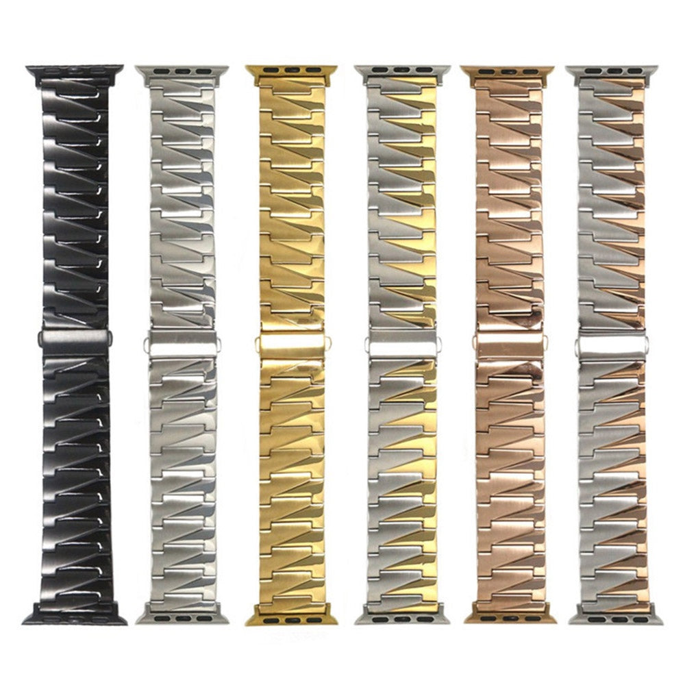 For Apple Watch Ultra 49mm / Series 8 45mm / 7 45mm / 4 / 5 / 6 / SE 44mm / SE (2022) 44mm / Series 1 / 2 / 3 42mm Frosted Stainless Steel Smartwatch Strap Replacement Wrist Band - Silver / Rose Gold - UNIQBUY