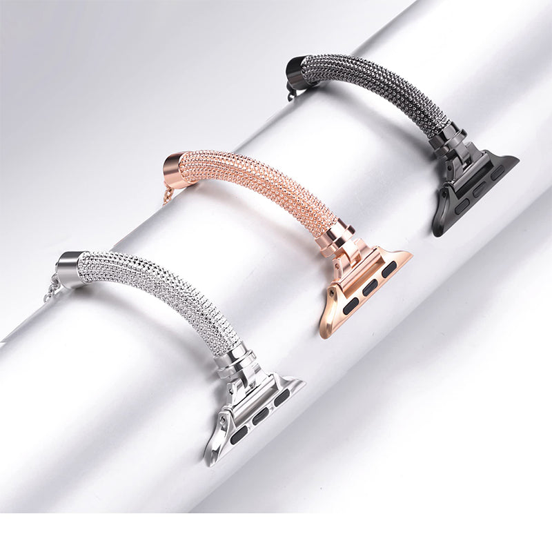 For Apple Watch Series 8 41mm / Series 7 41mm / SE / 4 / 5 / 6 40mm / 3 / 2 / 1 38mm Metal Smart Watch Band Bracelet Wear-resistant Durable Wrist Strap Replacement - Rose Gold - UNIQBUY