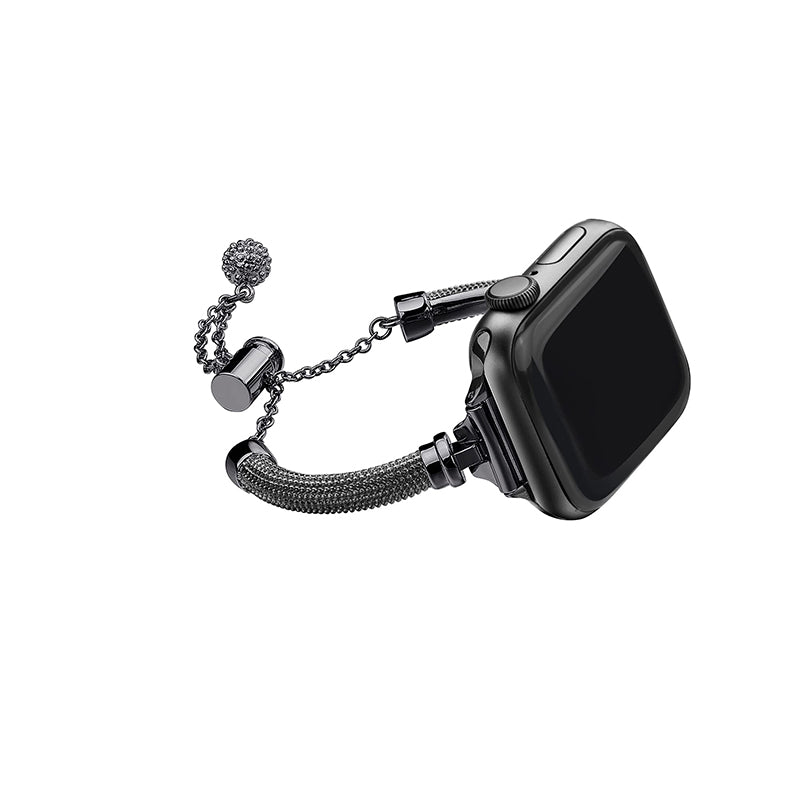 For Apple Watch Series 8 41mm / Series 7 41mm / SE / 4 / 5 / 6 40mm / 3 / 2 / 1 38mm Metal Smart Watch Band Bracelet Wear-resistant Durable Wrist Strap Replacement - Black - UNIQBUY
