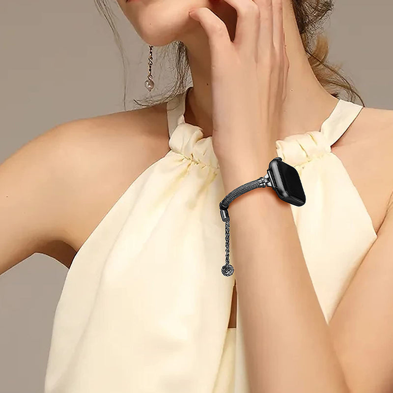 For Apple Watch Series 8 41mm / Series 7 41mm / SE / 4 / 5 / 6 40mm / 3 / 2 / 1 38mm Metal Smart Watch Band Bracelet Wear-resistant Durable Wrist Strap Replacement - Black - UNIQBUY