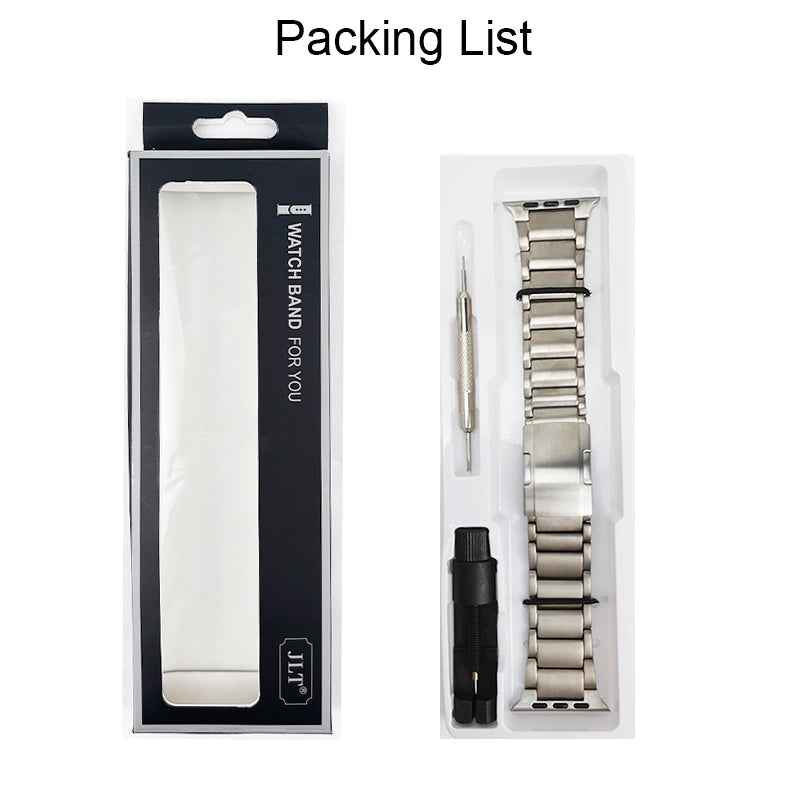 JLT For Apple Watch Ultra 49mm / Series 8 45mm / 7 45mm / SE 44mm / SE (2022) 44mm / Series 6 / 5 / 4 44mm / Series 3 / 2 / 1 42mm Replacement Watch Strap Titanium Steel Ultra-light Wristband - Grey Silver