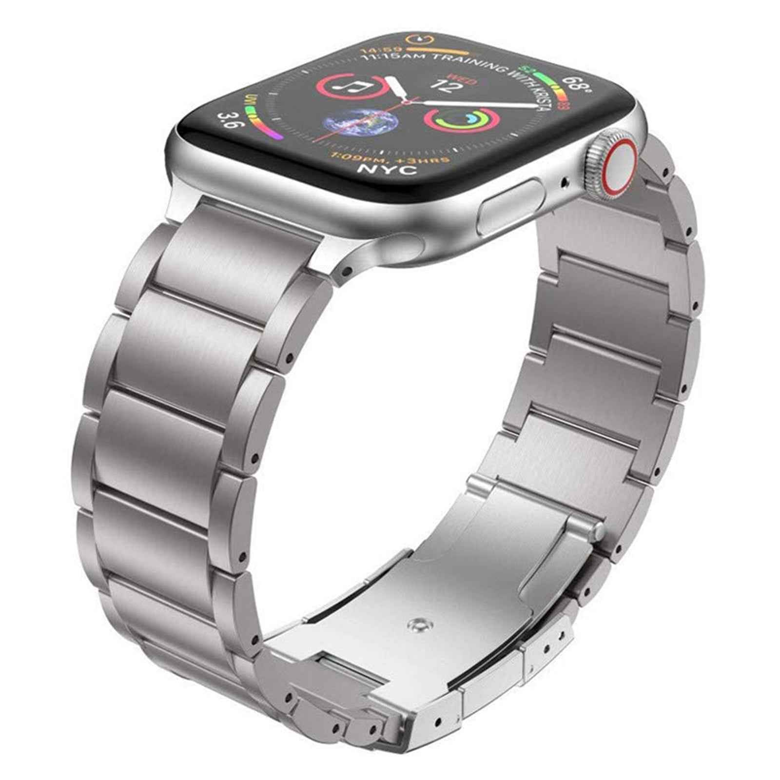 JLT For Apple Watch Series 8 41mm / Series 7 41mm / SE / SE(2022) / Series 6 / 5 / 4 40mm / Series 3 / 2 / 1 38mm Titanium Steel Watch Band Ultra-light Smart Watch Strap Replacement - Grey Silver