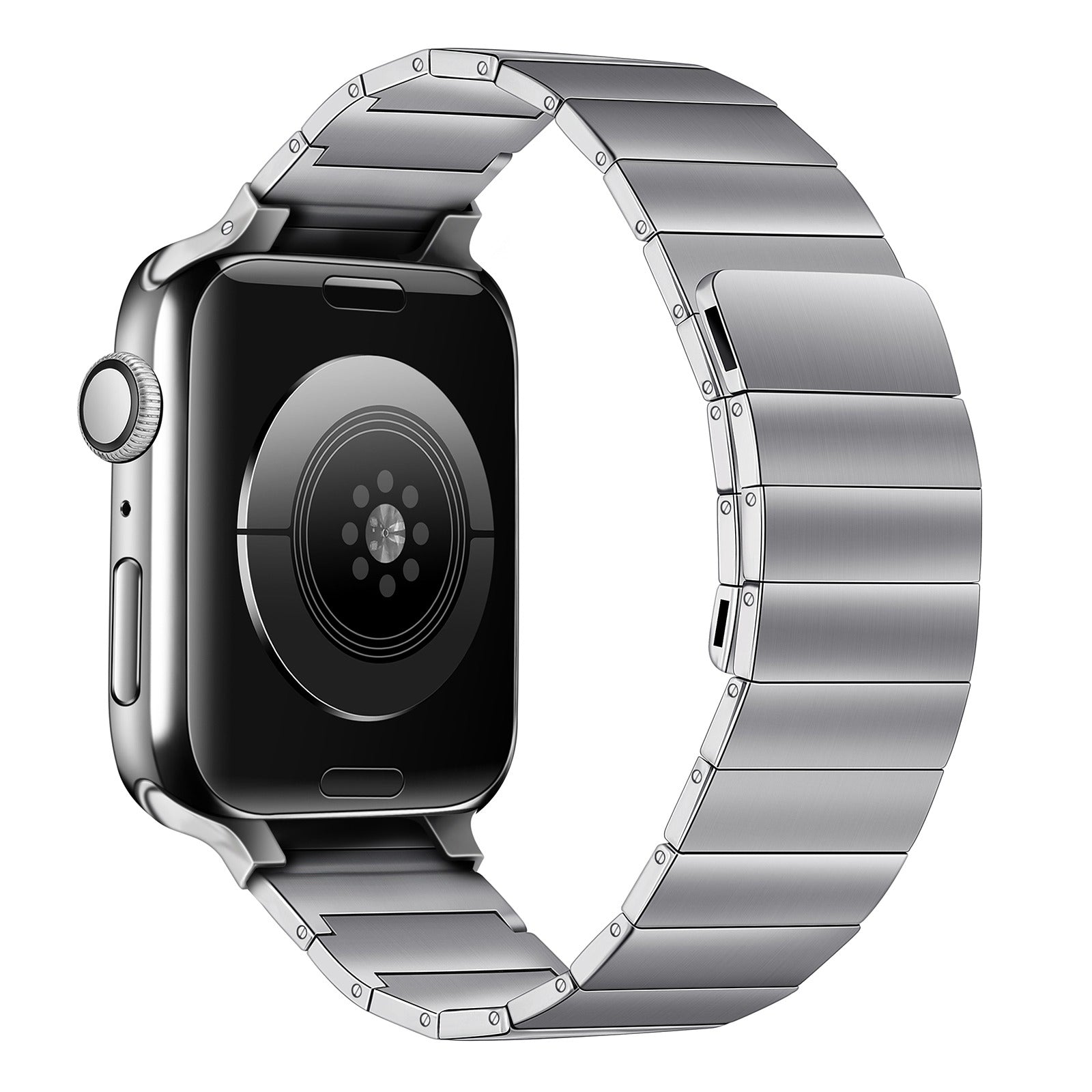 For Apple Watch Ultra 49mm / Series 8 45mm / 7 45mm / Series 6 / 5 / 4 / SE 44mm / SE (2022) 44mm / Series 1 / 2 / 3 42mm, Magnetic Watch Band Stainless Steel Replacement Watch Strap - Silver - UNIQBUY