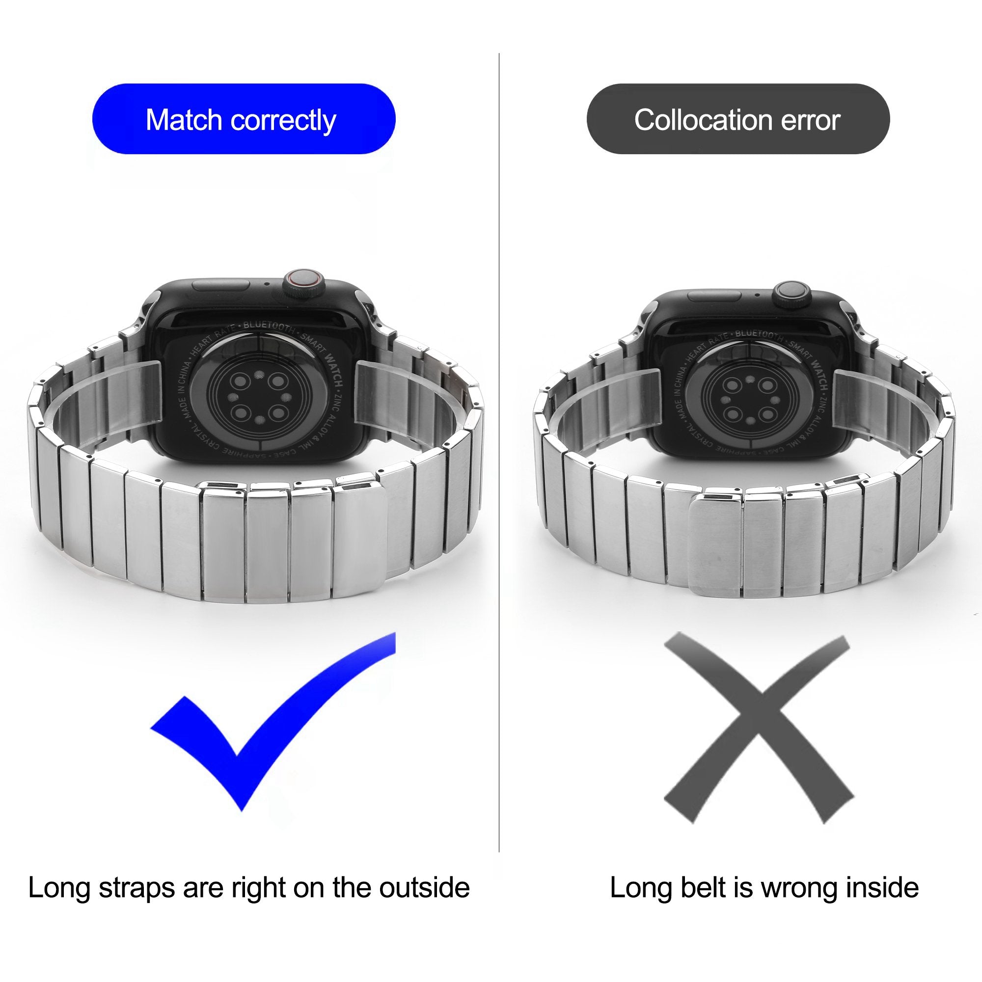 For Apple Watch Series 8 41mm / Series 7 41mm / Series 6 / 5 / 4 / SE / SE(2022) 40mm / Series 1 / 2 / 3 38mm, Quick Release Watch Band Magnetic Stainless Steel Replacement Watch Strap - Black - UNIQBUY