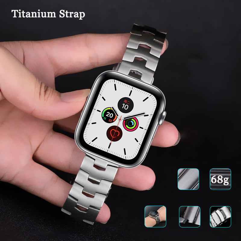 For Apple Watch Series 8 41mm / 7 41mm / Series / 4 / 5 / 6 / SE / SE(2022) 40mm / Series 3 / 2 / 1 38mm Titanium Steel Anti-scratch Smart Watch Band Wrist Strap - Silver