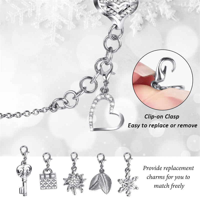 For Apple Watch Series 6 / 5 / 4 / SE (2022) / SE 40mm Bracelet Watch Band Rhinestone Decor Pendant Metal Strap with PC Half Protective Frame Cover - Silver - UNIQBUY