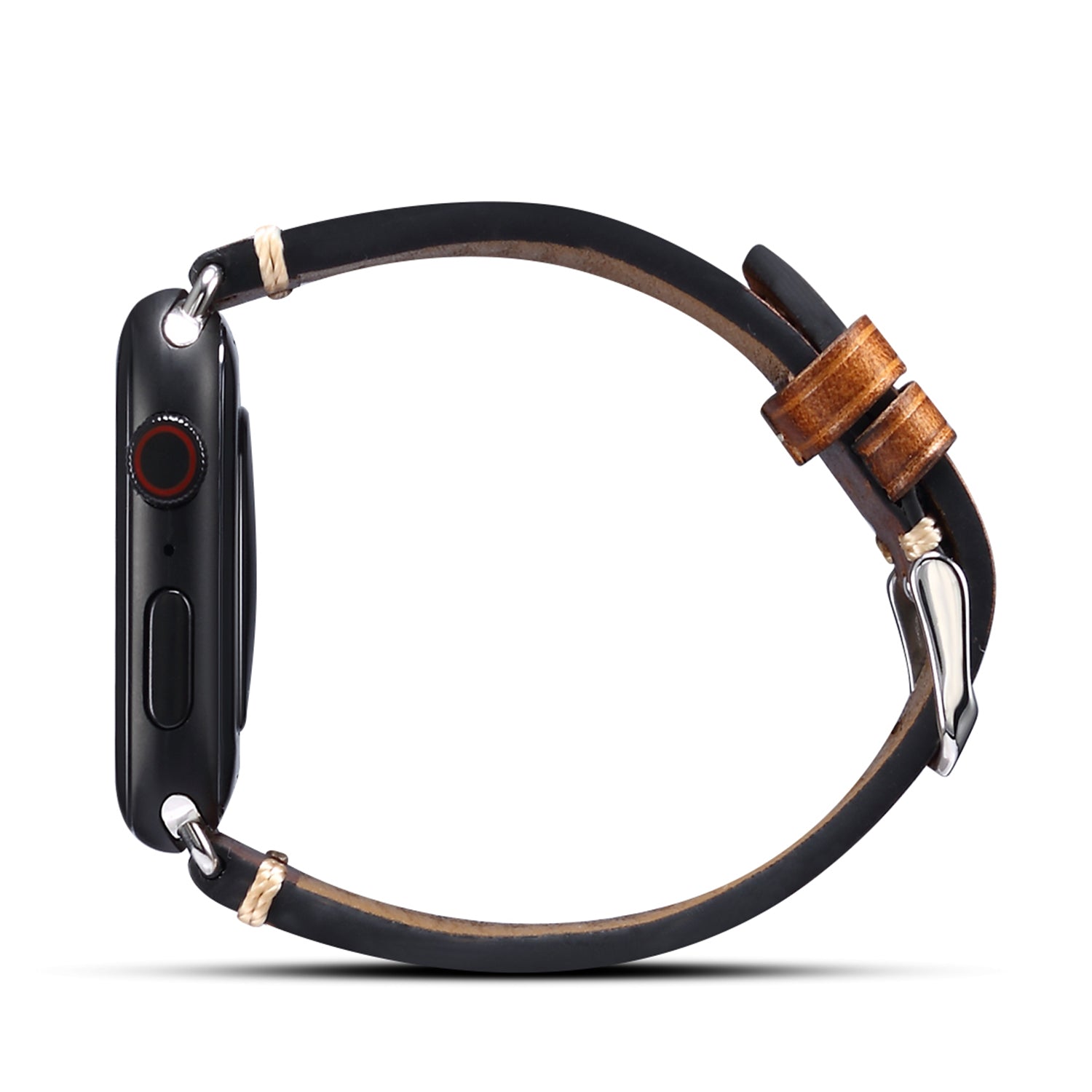 For Apple Watch Series 8 / 7 41mm / Series 6 / 5 / 4 / SE / SE (2022) 40mm / Series 3 / 2 / 1 38mm DOL Cowhide Leather Watch Band Adjustable Pin Buckle Replacement Wrist Strap - Brown - UNIQBUY