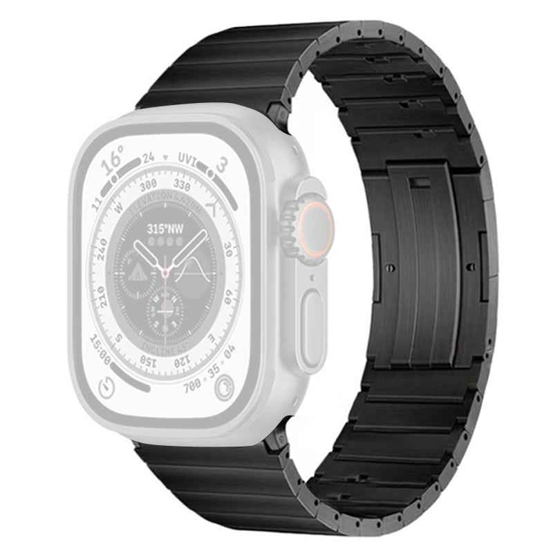 Quick Release Watch Band for Apple Watch Ultra 49mm / Series 8 7 45mm / Series 6 5 4 SE (2022) SE 44mm / Series 3 2 1 42mm Stainless Steel Replacement Wrist Strap - Titanium
