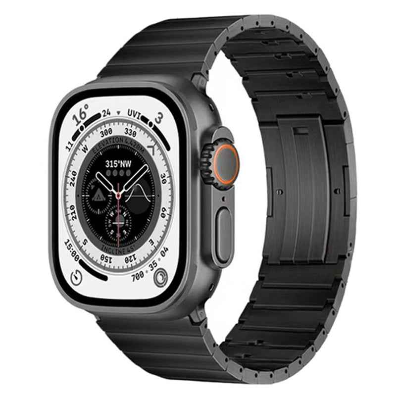 Quick Release Watch Band for Apple Watch Ultra 49mm / Series 8 7 45mm / Series 6 5 4 SE (2022) SE 44mm / Series 3 2 1 42mm Stainless Steel Replacement Wrist Strap - Titanium