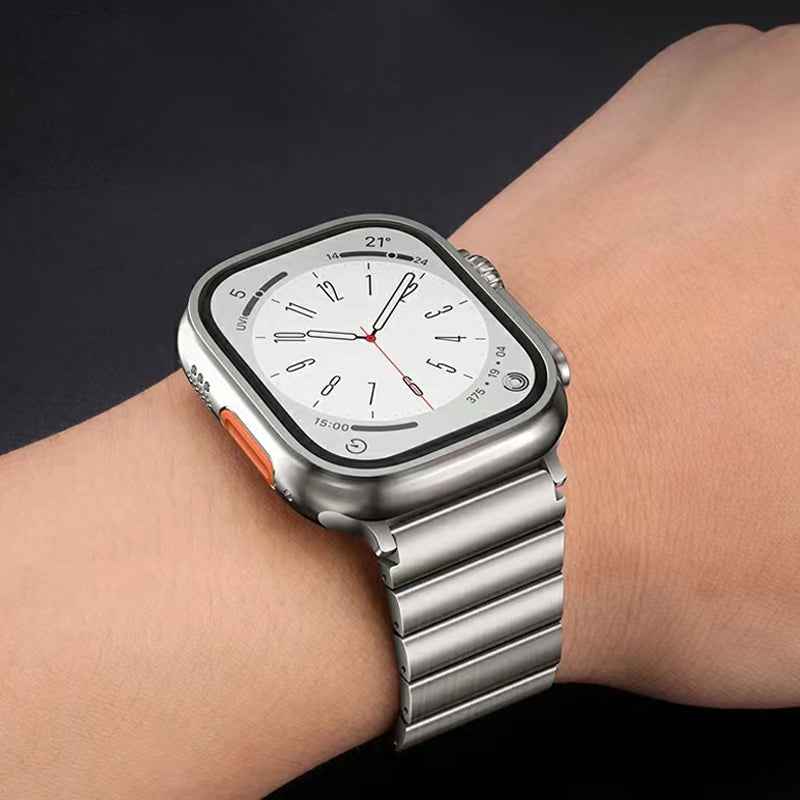 Quick Release Watch Band for Apple Watch Ultra 49mm / Series 8 7 45mm / Series 6 5 4 SE (2022) SE 44mm / Series 3 2 1 42mm Stainless Steel Replacement Wrist Strap - Silver