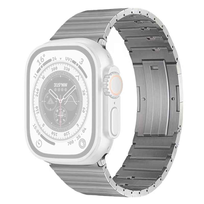 Watch Band for Apple Watch Ultra 49mm / Series 8 7 45mm / Series 6 5 4 SE (2022) SE 44mm / Series 3 2 1 42mm Titanium Steel Quick Release Strap - Silver