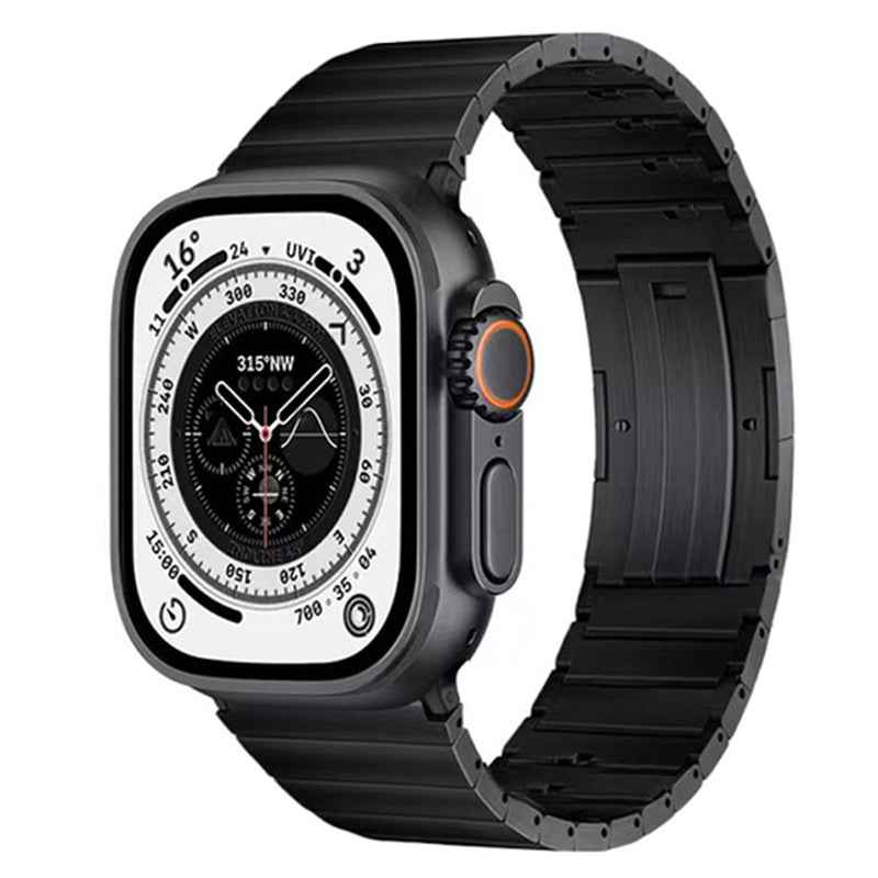 Titanium Steel Band For Apple Watch Series 8 7 41mm / Series 6 5 4 SE (2022) SE 40mm / Series 3 2 1 38mm Quick Release Watch Strap - Black