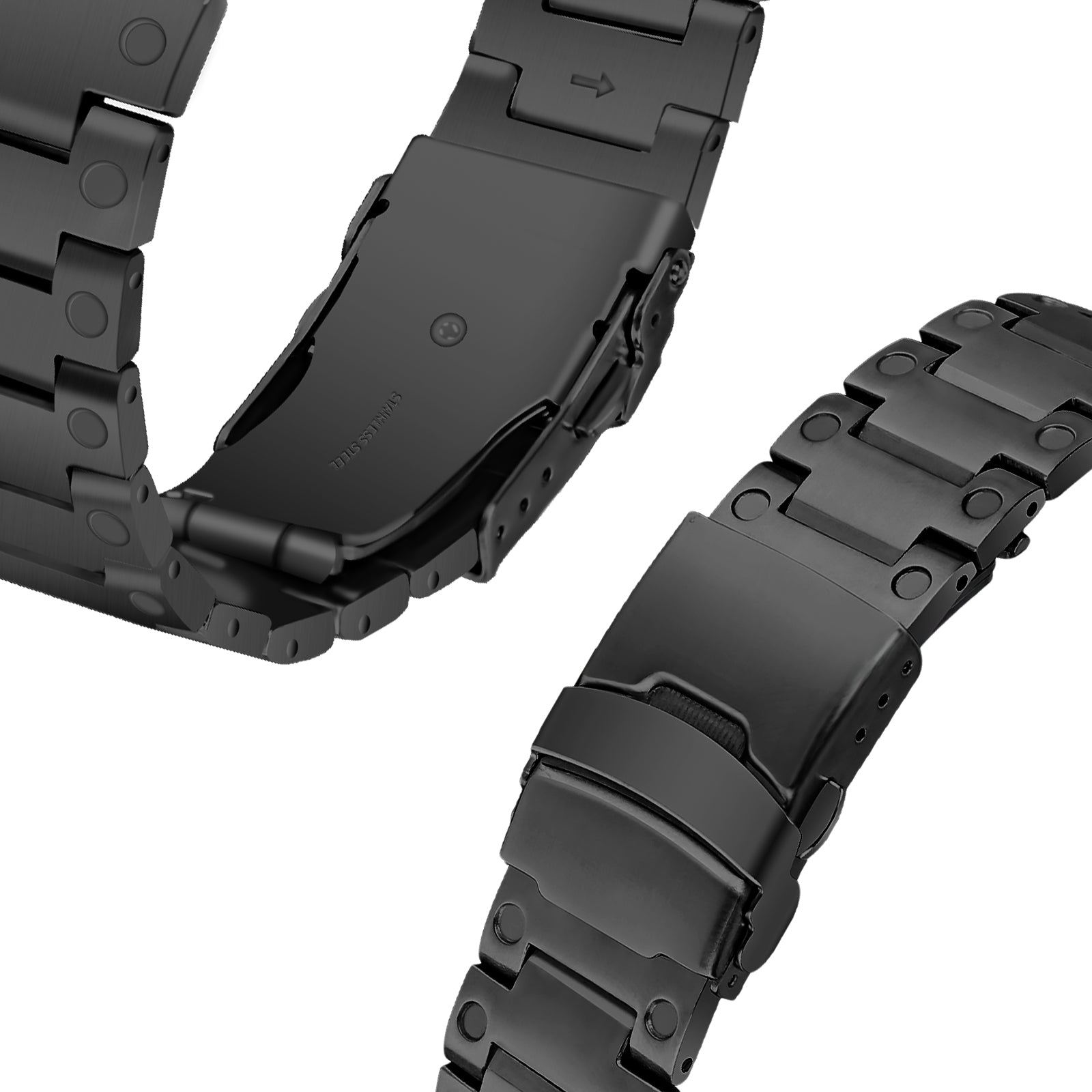 For Apple Watch Series 8 / 7 41mm / 6 / 5 / 4 / SE (2020) / SE (2022) 40mm / 3 / 2 / 1 38mm Watch Strap Replacement Stainless Steel Watch Band - Black - UNIQBUY