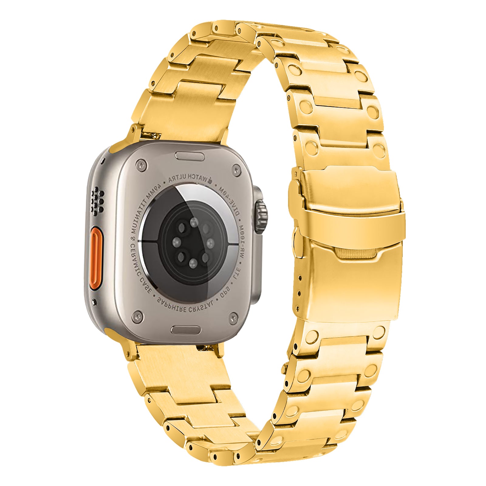 For Apple Watch Series 8 / 7 41mm / 6 / 5 / 4 / SE (2020) / SE (2022) 40mm / 3 / 2 / 1 38mm Watch Strap Replacement Stainless Steel Watch Band - Gold - UNIQBUY