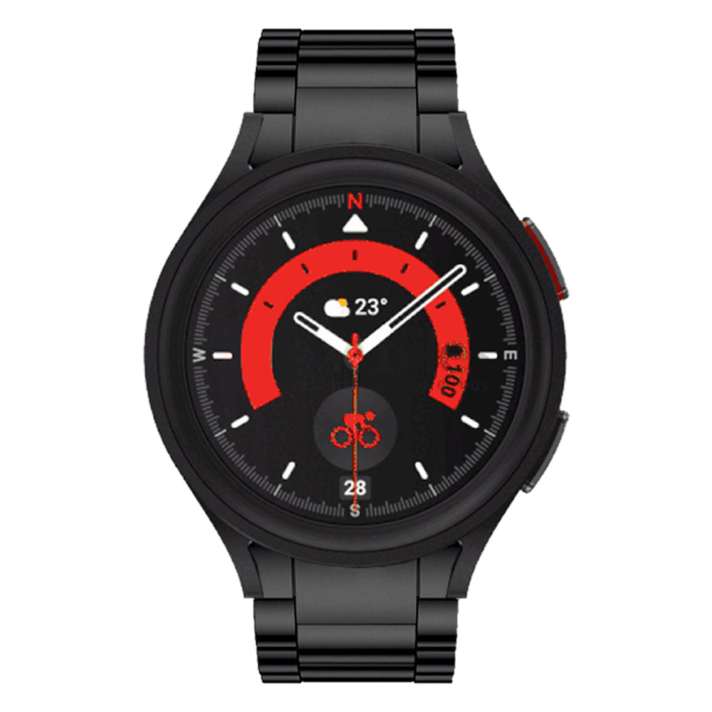 For Samsung Galaxy Watch6 40mm 44mm / Watch6 Classic 43mm 47mm / Watch 5 40mm 44mm / Watch4 40mm 44mm Watch Band Titanium Alloy Wrist Strap - Black - UNIQBUY