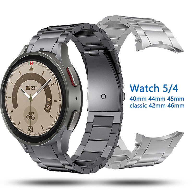 For Samsung Galaxy Watch6 40mm 44mm / Watch6 Classic 43mm 47mm / Watch 5 40mm 44mm / Watch4 40mm 44mm Watch Band Titanium Alloy Wrist Strap - Black - UNIQBUY