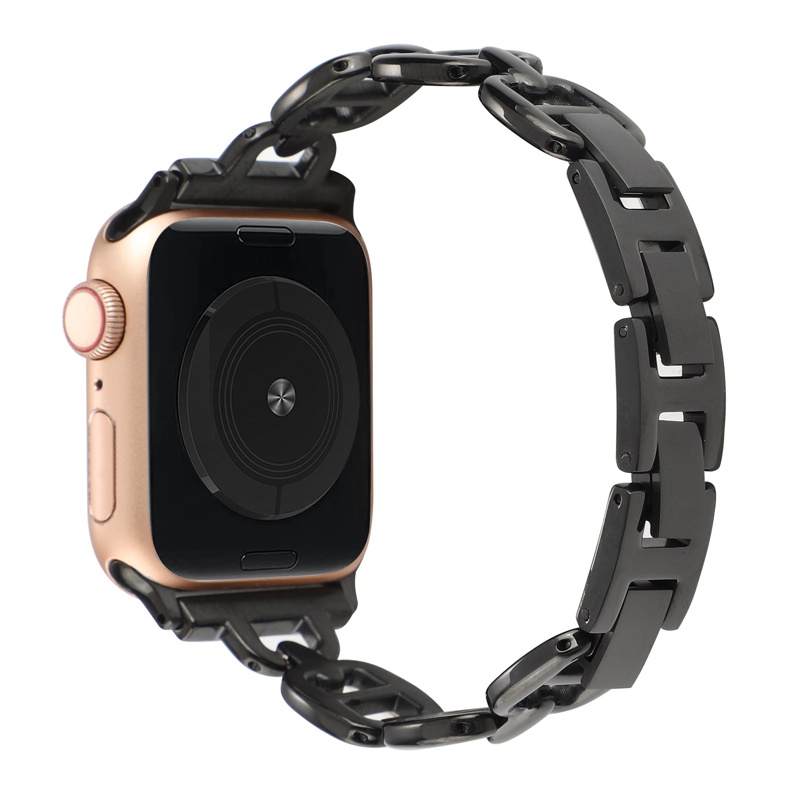 For Apple Watch Ultra 49mm / Series 8 / 7 45mm / 6 / 5 / 4 / SE / SE (2022) 44mm / 3 / 2 / 1 42mm Metal Bracelet Watch Strap Replacement Wrist Band - Black - UNIQBUY