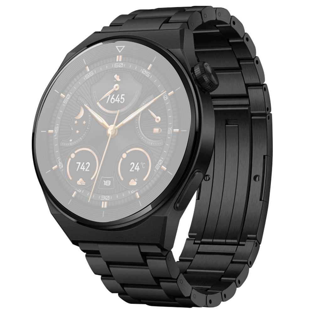 For Huawei Watch Buds / GT3 SE / GT3 Pro Titanium Steel Watch Band 22mm 3-Bead Metal Sports Strap - Black