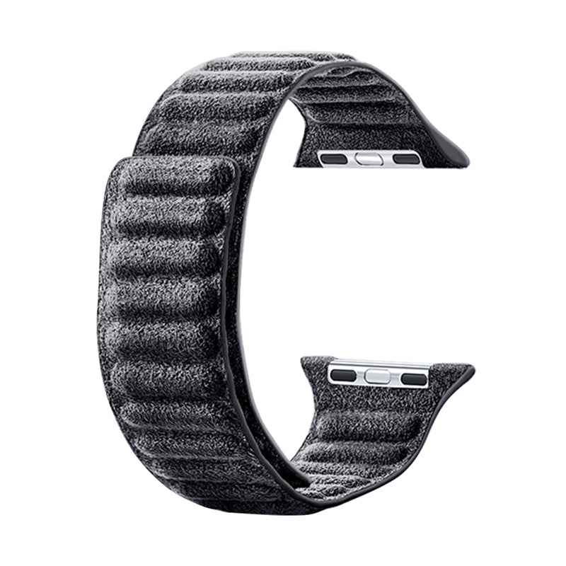 For Apple Watch Series 8 7 41mm / Series 6 5 4 SE SE (2022) 40mm / Series 3 2 1 38mm Watchband Suede Leather Magnetic Strap - Dark Grey