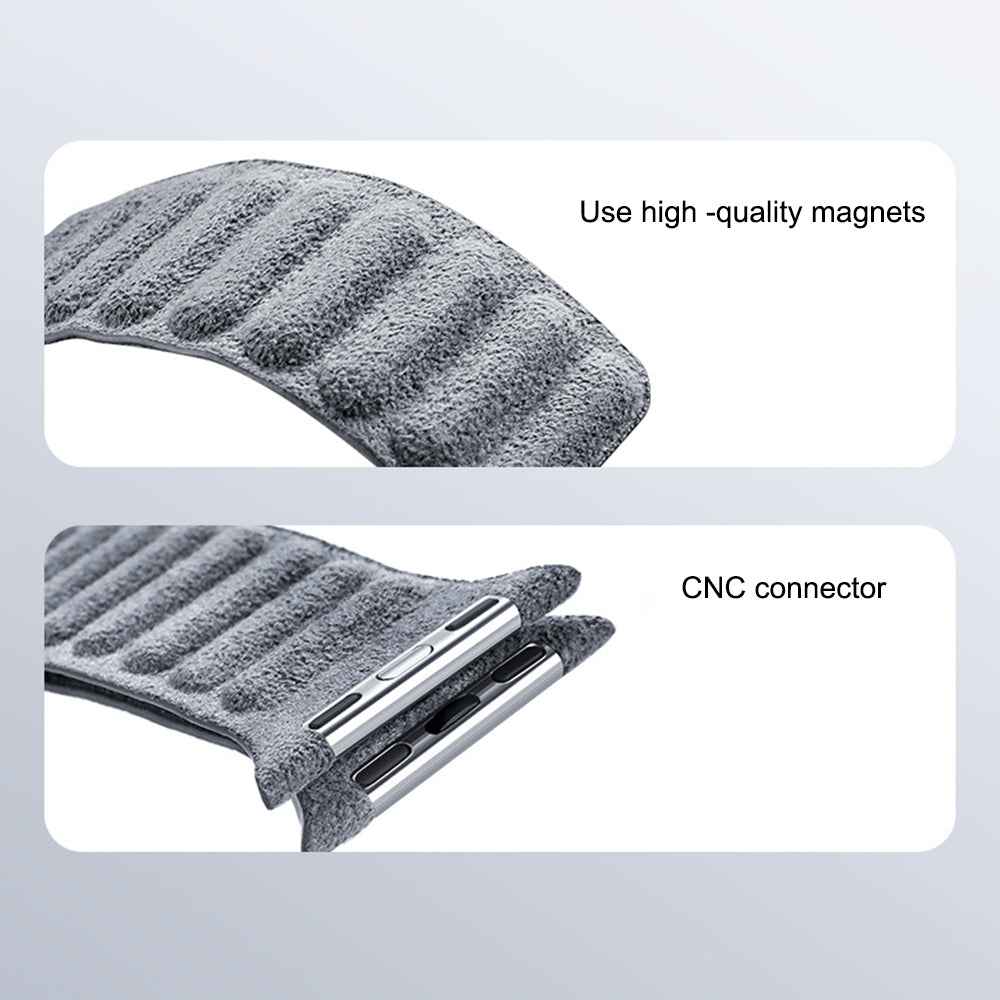 For Apple Watch Series 8 7 41mm / Series 6 5 4 SE SE (2022) 40mm / Series 3 2 1 38mm Watchband Suede Leather Magnetic Strap - Cyan