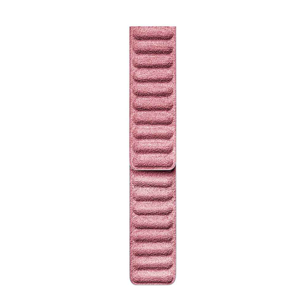 For Apple Watch Series 8 7 41mm / Series 6 5 4 SE SE (2022) 40mm / Series 3 2 1 38mm Watchband Suede Leather Magnetic Strap - Pink