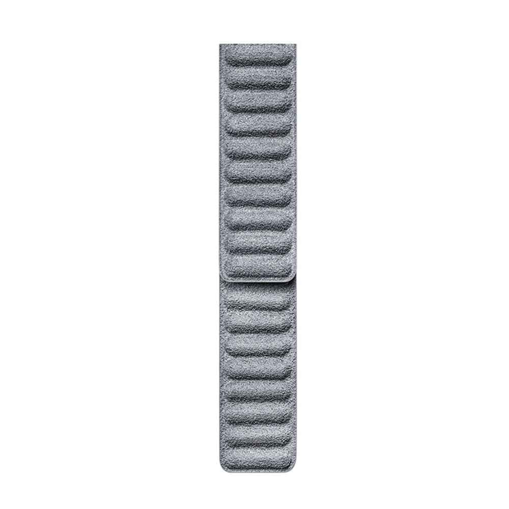 For Apple Watch Ultra 49mm / Series 8 7 45mm / Series 6 5 4 SE SE (2022) 44mm / Series 3 2 1 42mm Magnetic Watch Strap Suede Leather Watchband - Light Grey