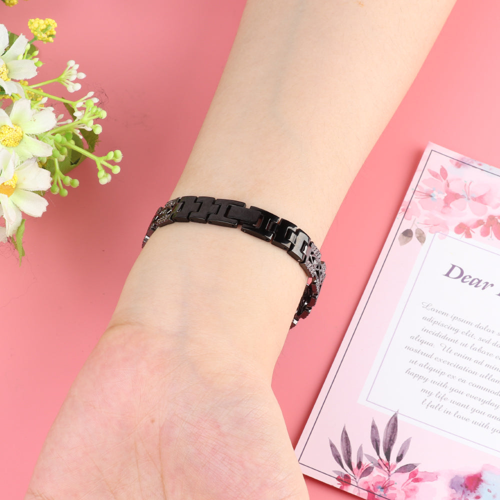 Rhinestone Decor Metal Watch Band for Apple Watch Ultra 49mm / Series 8 / 7 45mm / Series 6 / 5 / 4 / SE (2022) / SE 44mm / Series 3 / 2 / 1 42mm Eye Design Bracelet Strap - Black - UNIQBUY