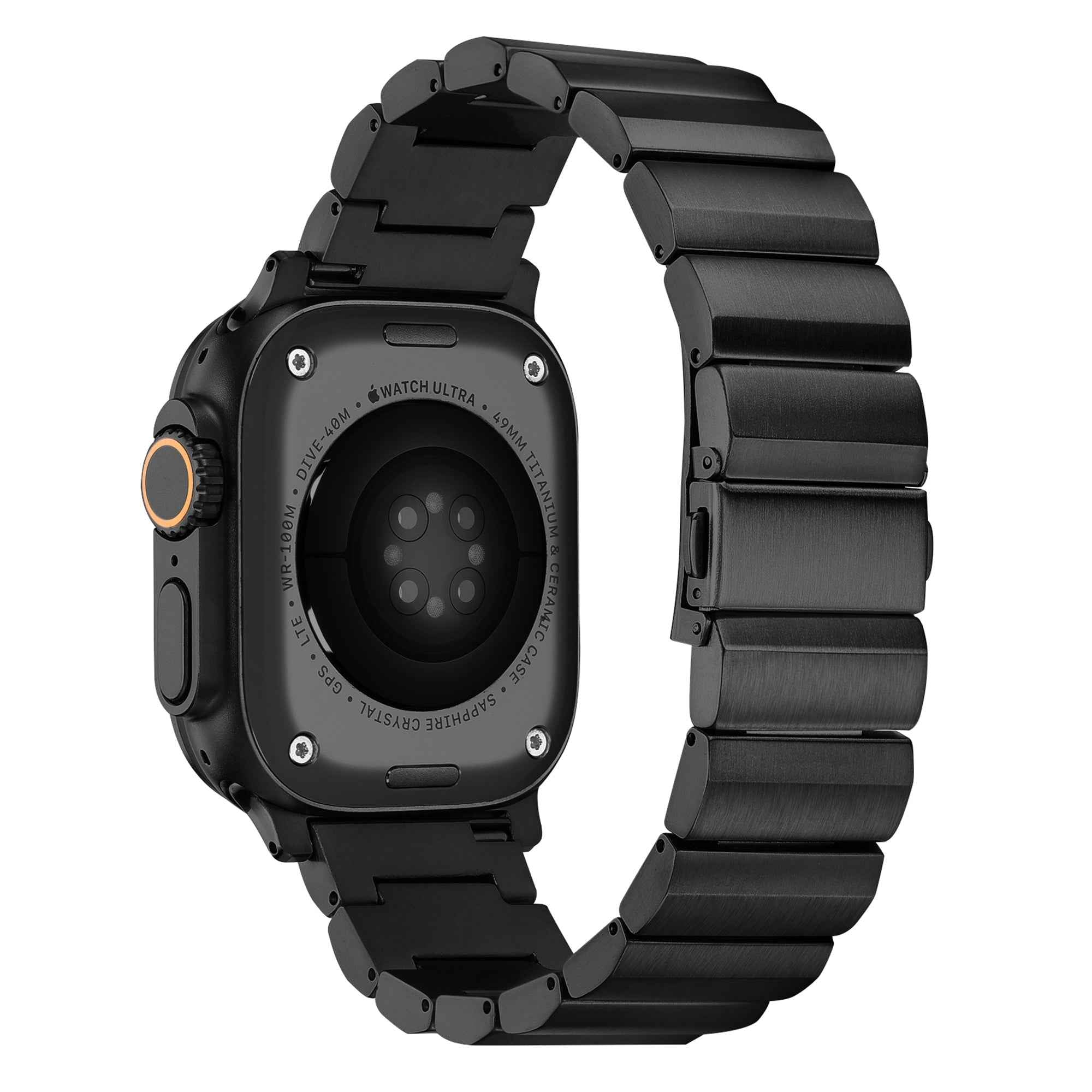 For Apple Watch Series 8 / 7 41mm / SE / SE (2022) / 4 / 5 / 6 40mm / 3 / 2 / 1 38mm Watch Band Titanium Alloy Wrist Strap - Black