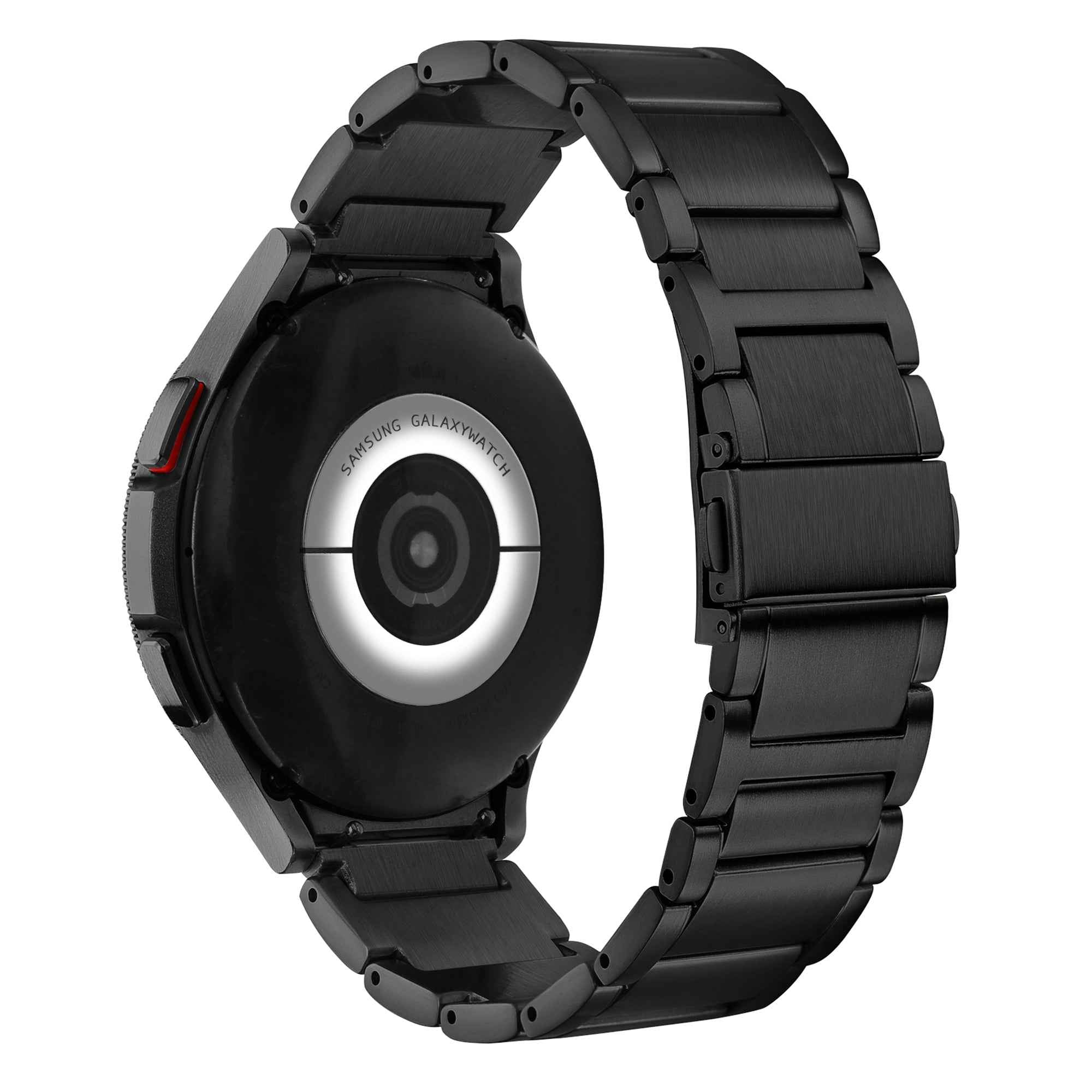 for Samsung Galaxy Watch6 40mm 44mm / Watch6 Classic 43mm 47mm / Watch 5 40mm 44mm / Watch4 40mm 44mm Shockproof Titanium Alloy Smartwatch Strap - Black
