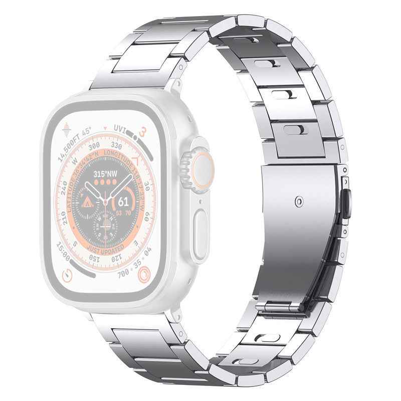 For Apple Watch Ultra 49mm / Series 8 7 45mm / Series 6 5 4 SE SE (2022) 44mm / Series 3 2 1 42mm Titanium Alloy Smartwatch Strap - Silver