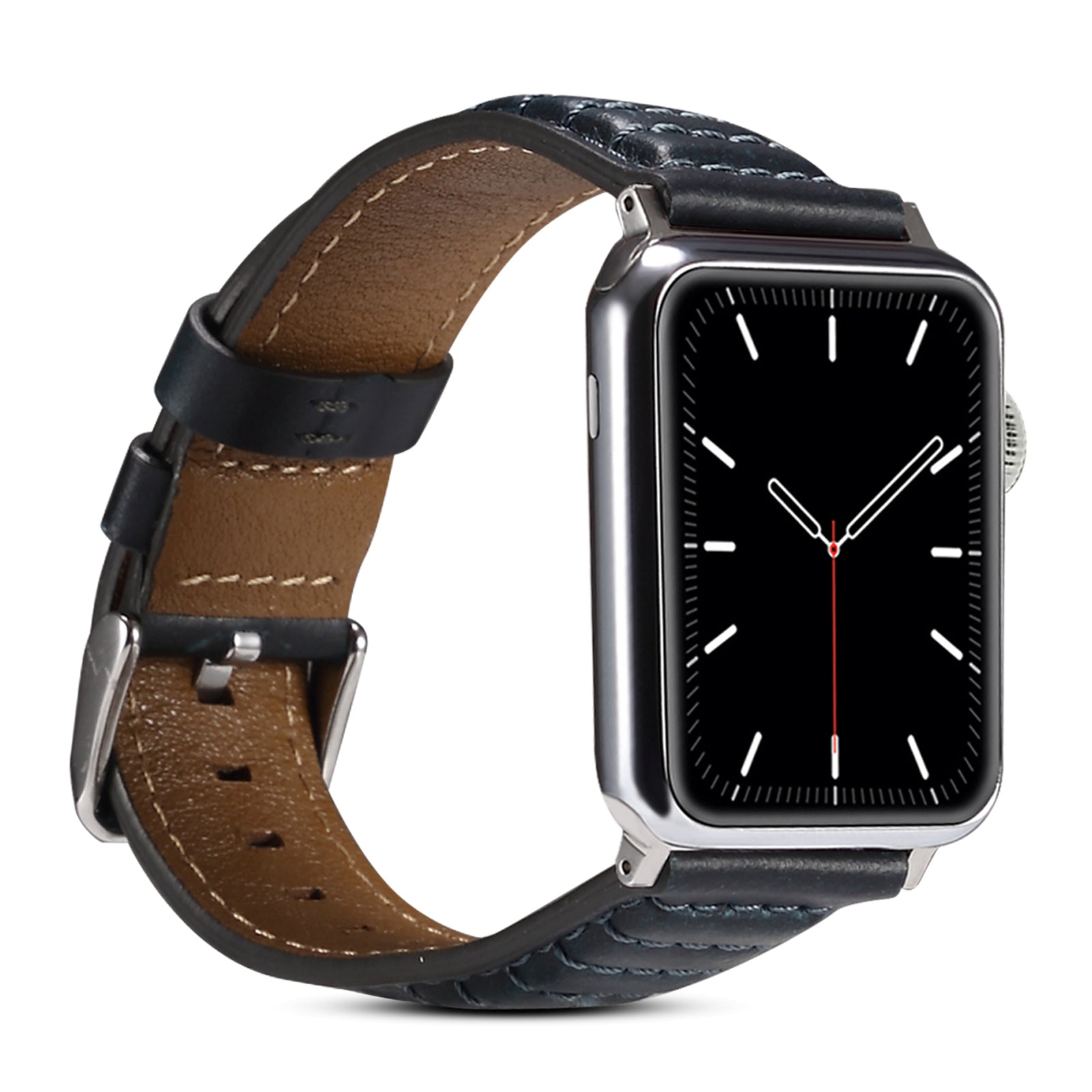 For Apple Watch Series 8 / 7 41mm / SE / SE (2022) / 6 / 5 / 4 40mm / 3 / 2 / 1 38mm Watch Strap Waxy Cowhide Leather Watchband - Blue - UNIQBUY