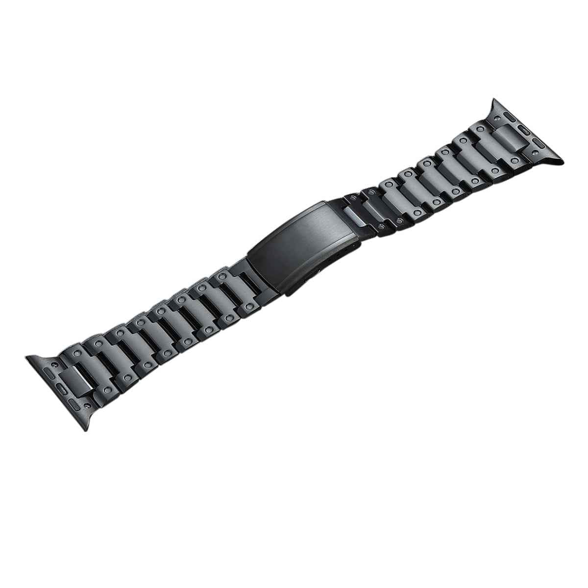 For Apple Watch Ultra 49mm / Series 8 / 7 45mm / 6 / 5 / 4 / SE / SE (2022) 44mm / 3 / 2 / 1 42mm Titanium Steel Watch Band Replacement Strap - Black
