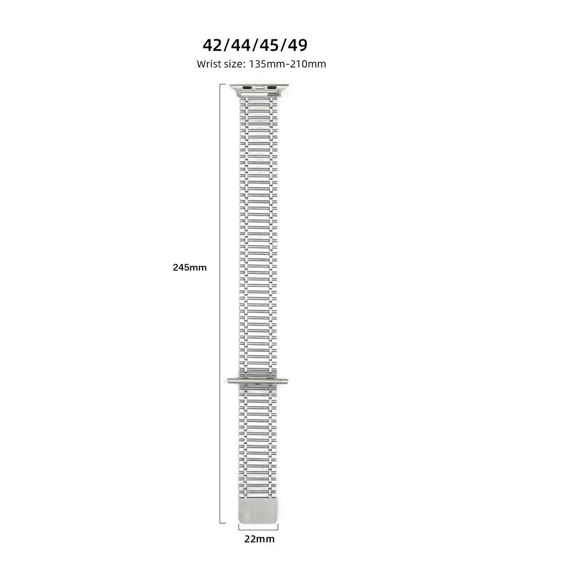 For Apple Watch Ultra 49mm / Series 8 / 7 45mm / Series 6 / 5 / 4 / SE (2022) / SE 44mm / Series 3 / 2 / 1 42mm Stainless Steel Magnetic Watch Strap - Black - UNIQBUY