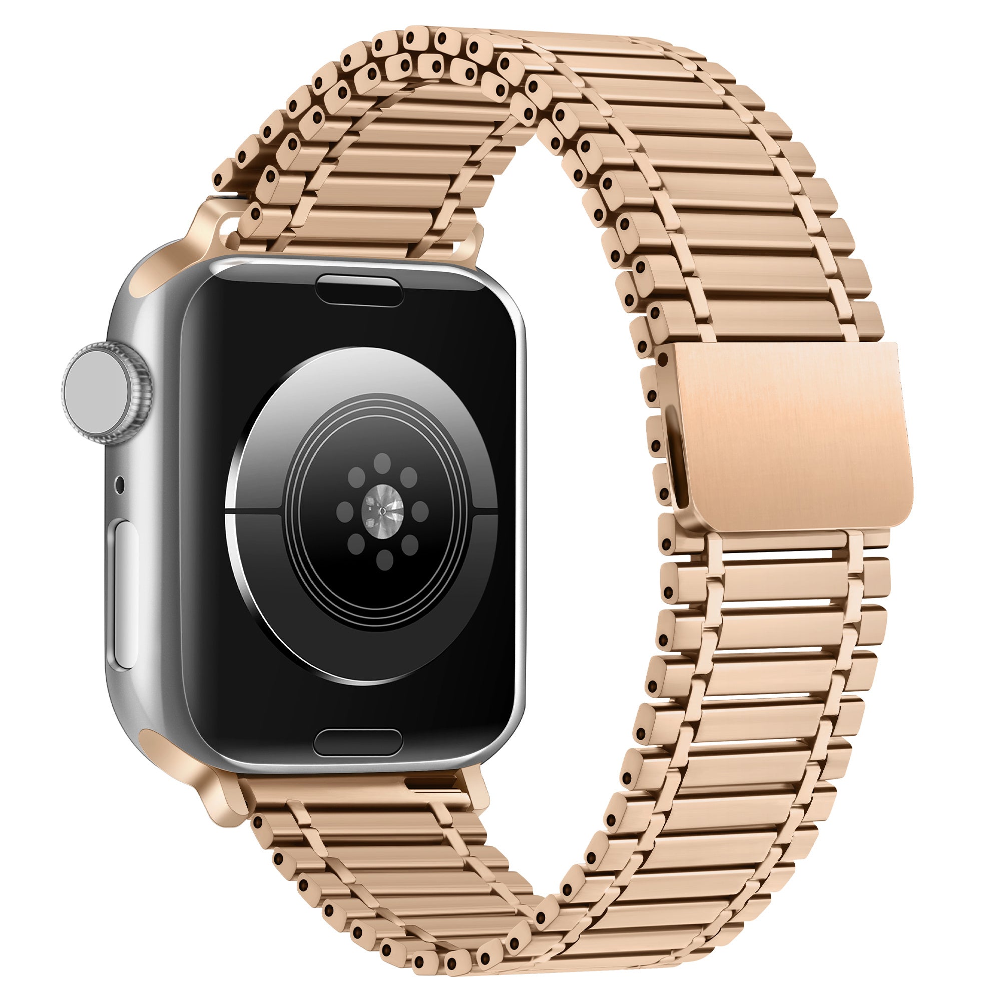 Magnetic Strap for Apple Watch Series 8 / 7 41mm / 6 / 5 / 4 / SE / SE (2022) 40mm / 3 / 2 / 1 38mm Stainless Steel Watchband - Rose Gold - UNIQBUY