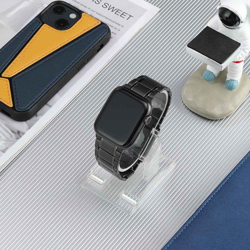 For Apple Watch Series 8 / 7 41mm / 6 / 5 / 4 / SE / SE (2022) 40mm / 3 / 2 / 1 38mm Watch Band Titanium Steel Watch Strap - Black