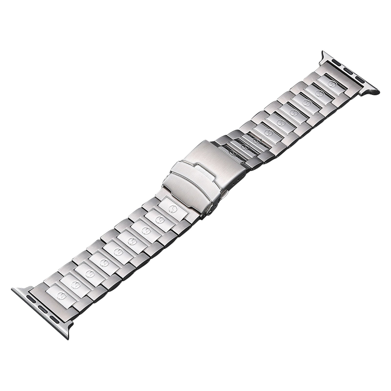 For Apple Watch Ultra 49mm / Series 8 / 7 45mm / 6 / 5 / 4 / SE / SE (2022) 44mm / 3 / 2 / 1 42mm Titanium Steel Watch Band 3 Beads Watch Strap - Silver - UNIQBUY