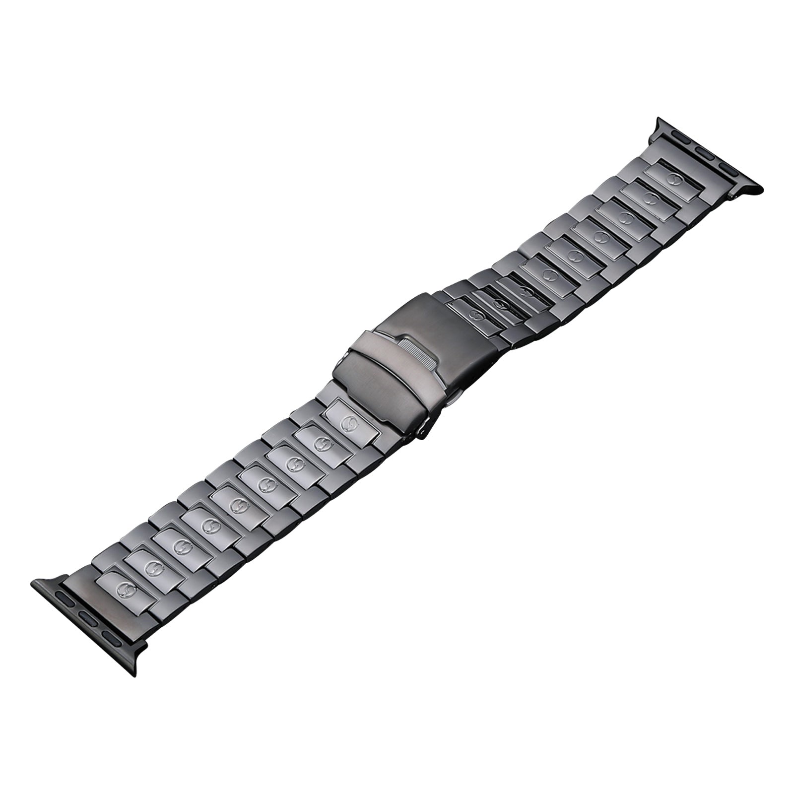 For Apple Watch Series 8 / 7 41mm / 6 / 5 / 4 / SE / SE (2022) 40mm / 3 / 2 / 1 38mm Watch Band 3 Beads Titanium Steel Strap - Grey - UNIQBUY