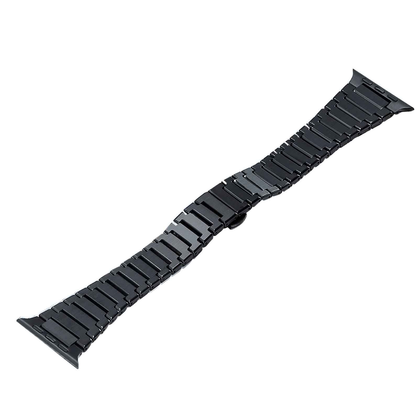 For Apple Watch Series 8 / 7 41mm / 6 5 4 SE (2022) SE 40mm / 3 2 1 38mm Replacement Watch Band Titanium Steel Strap - Black