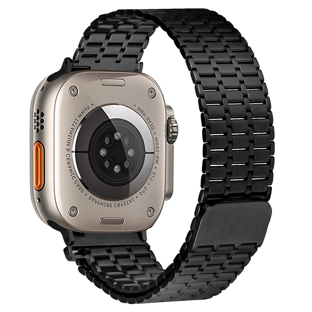For Apple Watch Series 8 7 41mm / 6 5 4 SE SE (2022) 40mm / 3 2 1 38mm Watch Band Magnetic Stainless Steel Strap - Black - UNIQBUY