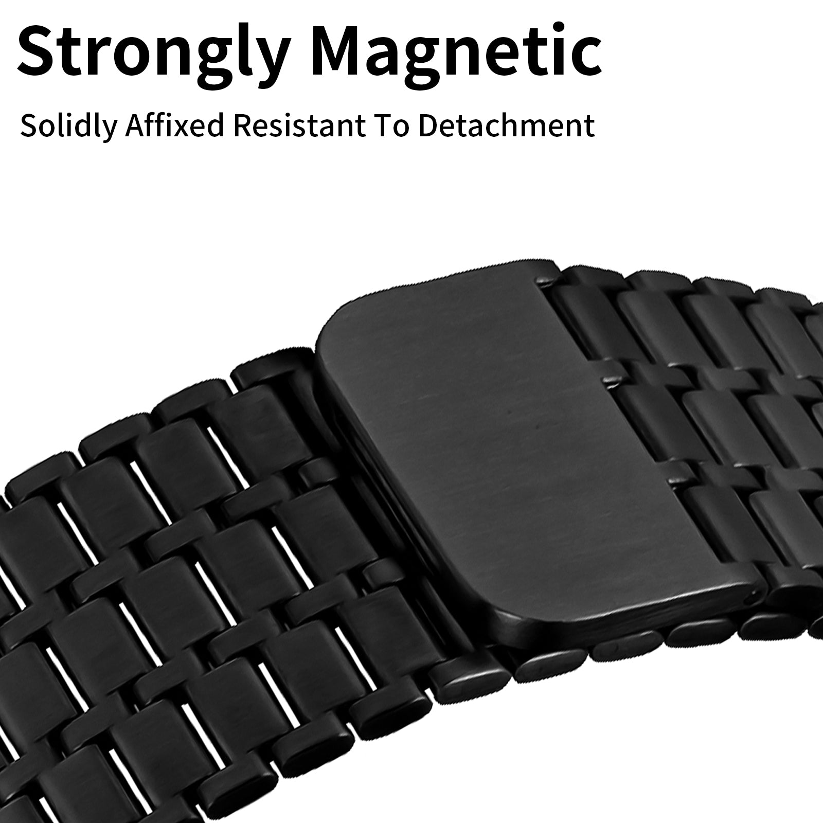 For Apple Watch Ultra 49mm / Series 8 7 45mm / 6 5 4 SE SE (2022) 44mm / 3 2 1 42mm Magnetic Watch Strap Stainless Steel Wristband - Black - UNIQBUY