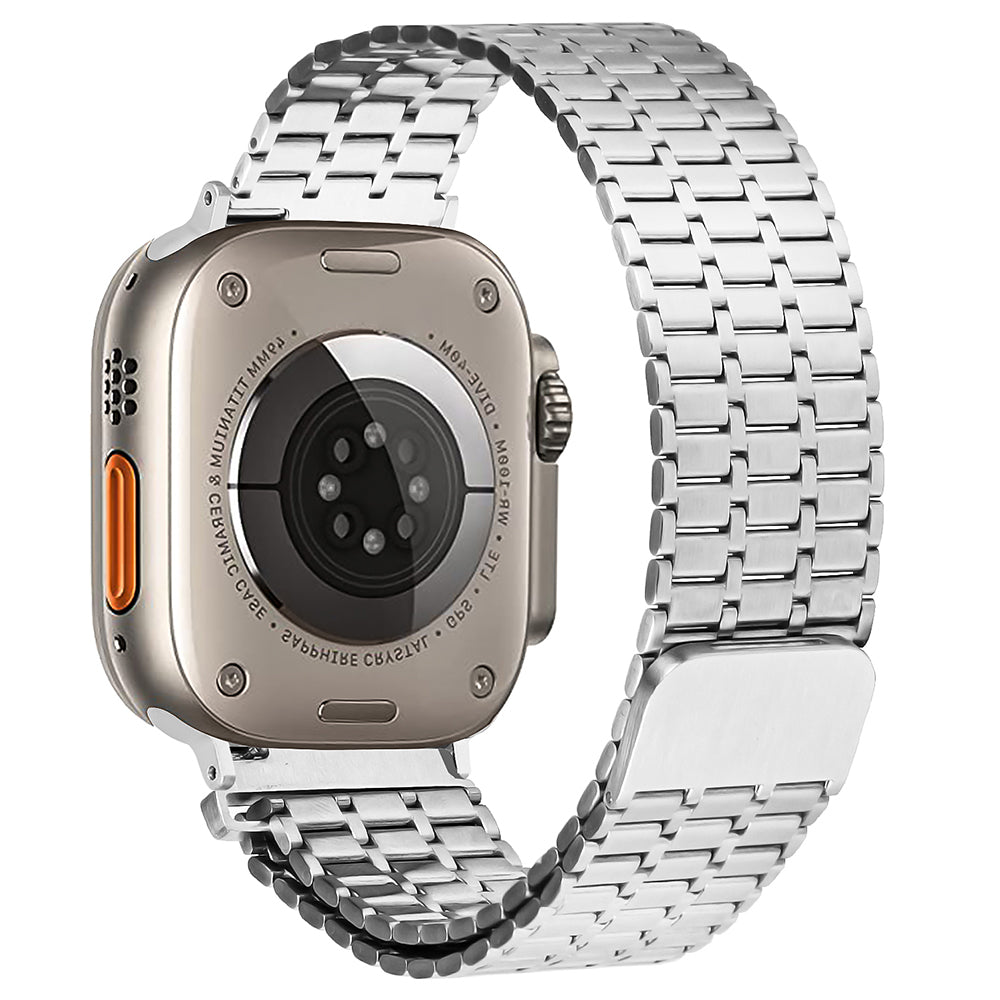 For Apple Watch Series 8 7 41mm / 6 5 4 SE SE (2022) 40mm / 3 2 1 38mm 316L Stainless Steel Watch Band Magnetic Adjustable Strap - Silver - UNIQBUY