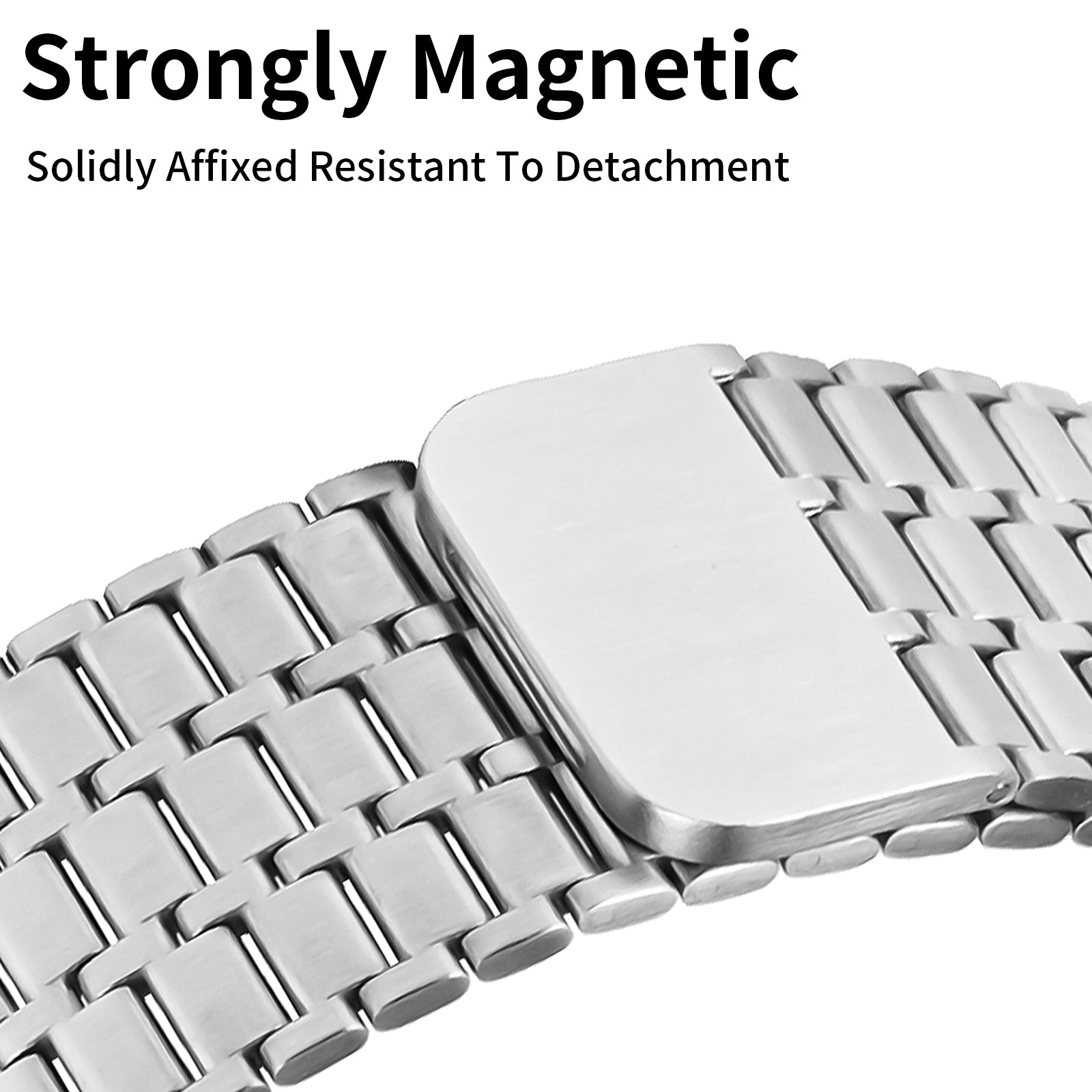 For Apple Watch Series 8 7 41mm / 6 5 4 SE SE (2022) 40mm / 3 2 1 38mm 316L Stainless Steel Watch Band Magnetic Adjustable Strap - Silver - UNIQBUY