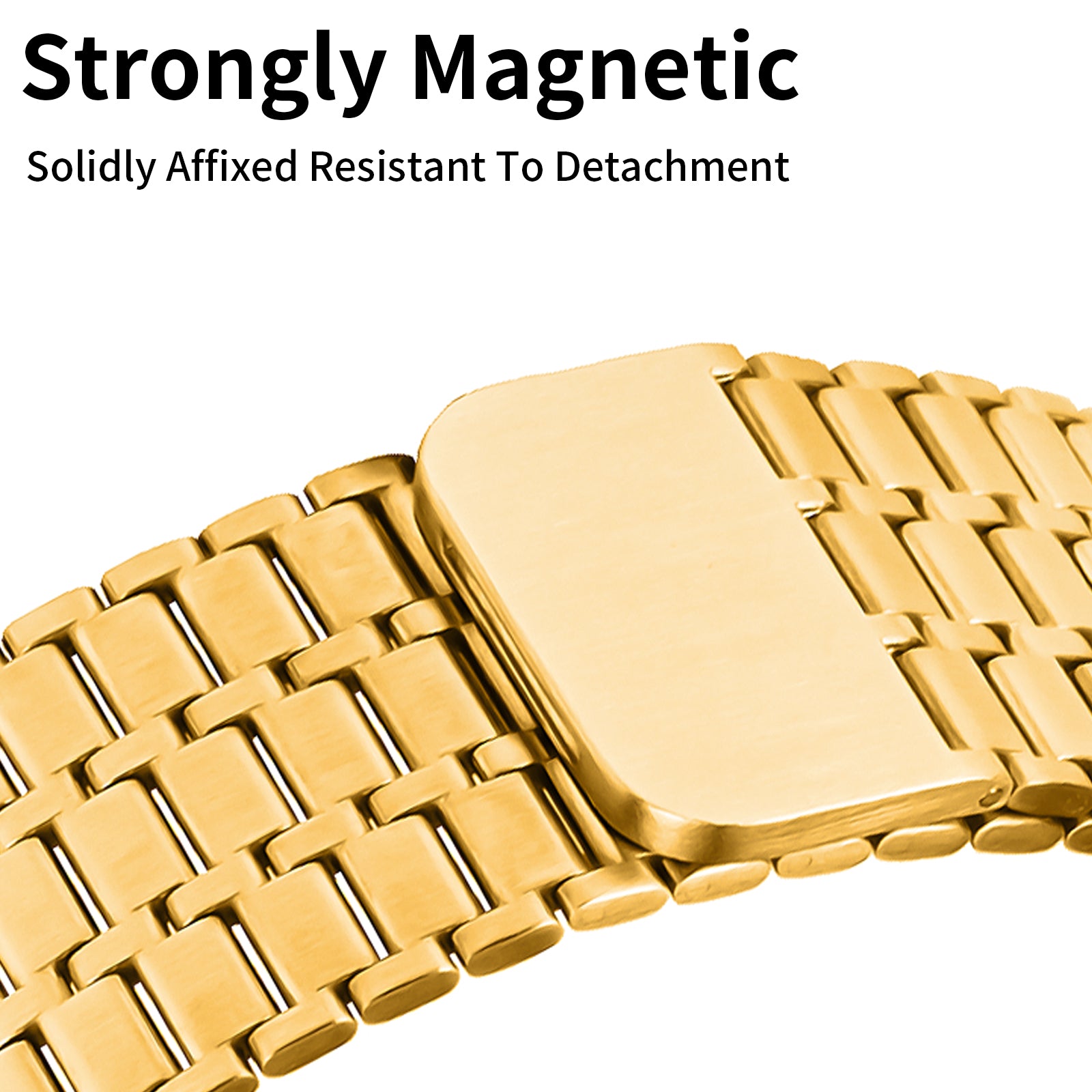For Apple Watch Series 8 7 41mm / 6 5 4 SE SE (2022) 40mm / 3 2 1 38mm Watch Band 316L Stainless Steel Magnetic Wrist Strap - Gold - UNIQBUY