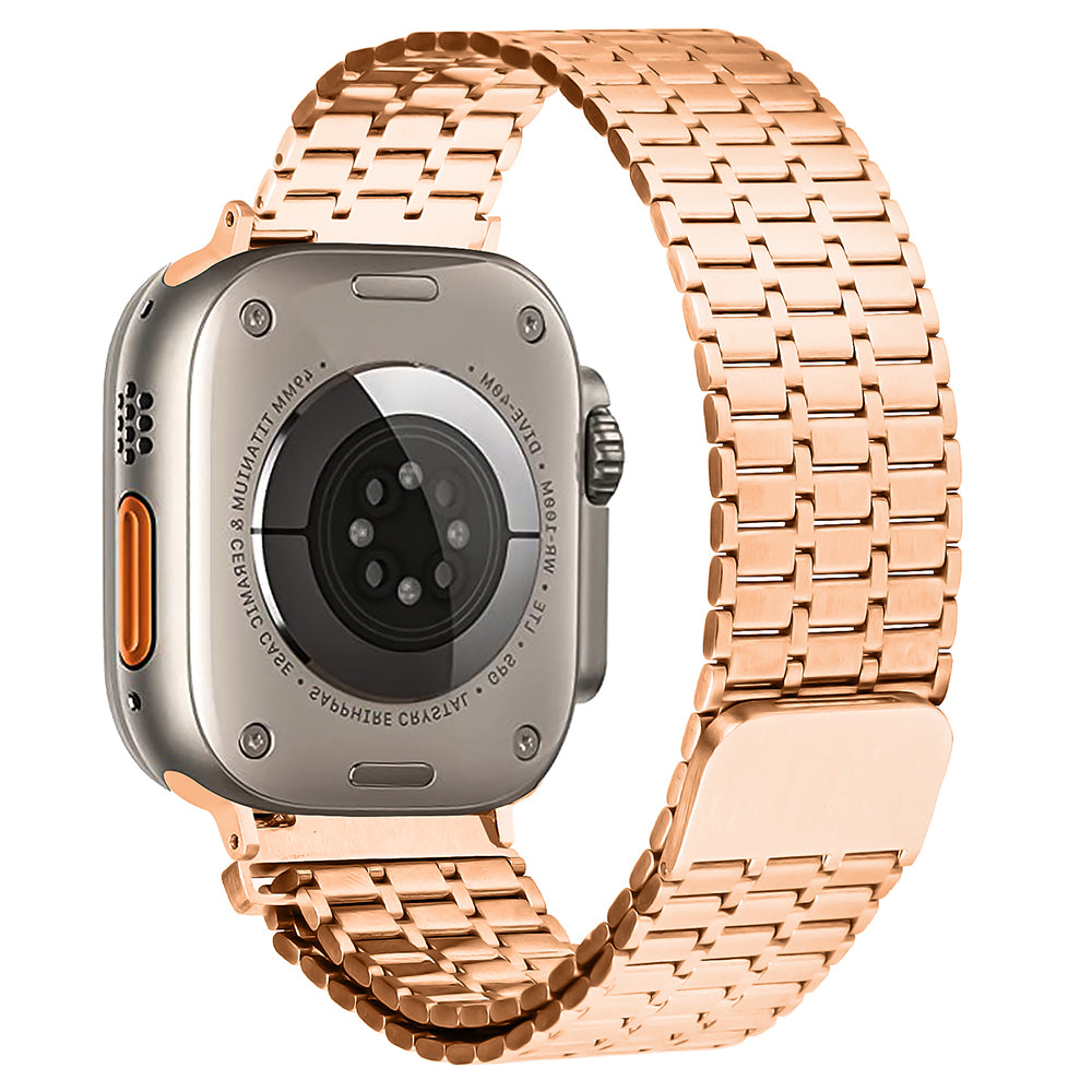 For Apple Watch Series 8 7 41mm / 6 5 4 SE SE (2022) 40mm / 3 2 1 38mm Watch Band 316L Stainless Steel Magnetic Wrist Strap - Rose Gold - UNIQBUY