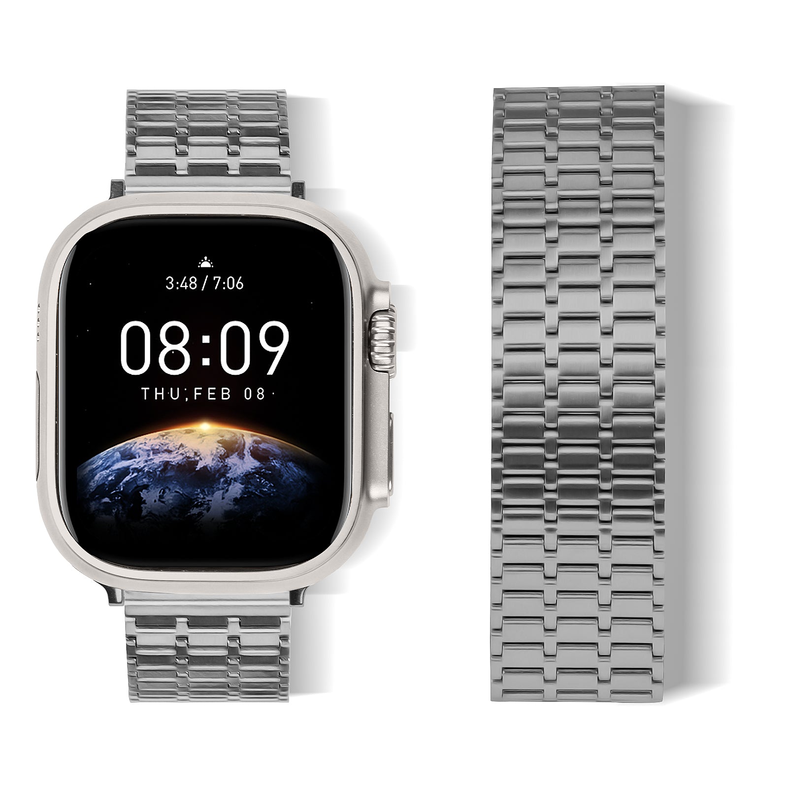 For Apple Watch Series 8 7 41mm / 6 5 4 SE SE (2022) 40mm / 3 2 1 38mm Watch Band 316L Stainless Steel Magnetic Wrist Strap - Titanium Color - UNIQBUY