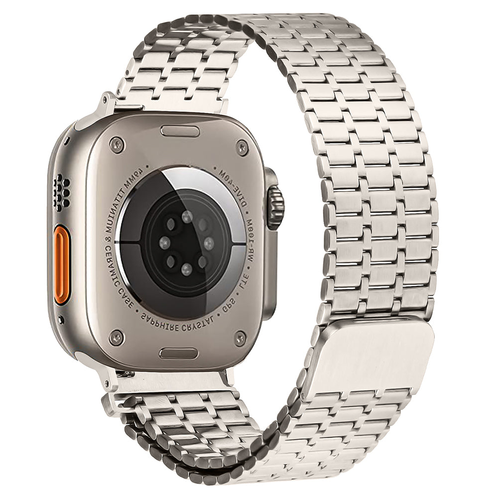 For Apple Watch Series 8 7 41mm / 6 5 4 SE SE (2022) 40mm / 3 2 1 38mm Watch Band 316L Stainless Steel Magnetic Wrist Strap - Starlight Color - UNIQBUY
